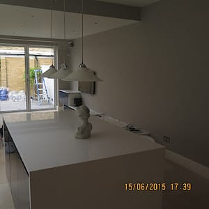 worktop in marble kitchen