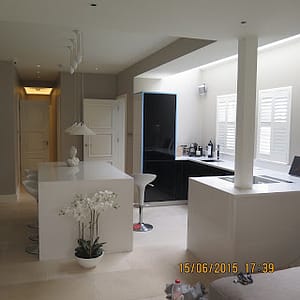 sleek marble kitchen surface
